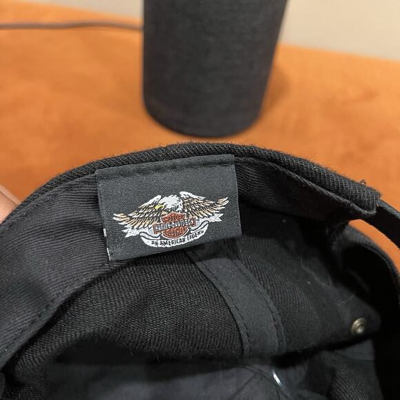 Vintage 90’s Harley Davidson Embroidered Flames Snapback Riders Hat Cap RARE main image 2